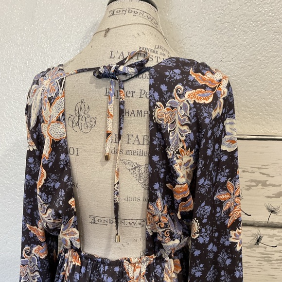 Free People Floral V-Neck Dress - Picture 4 of 6